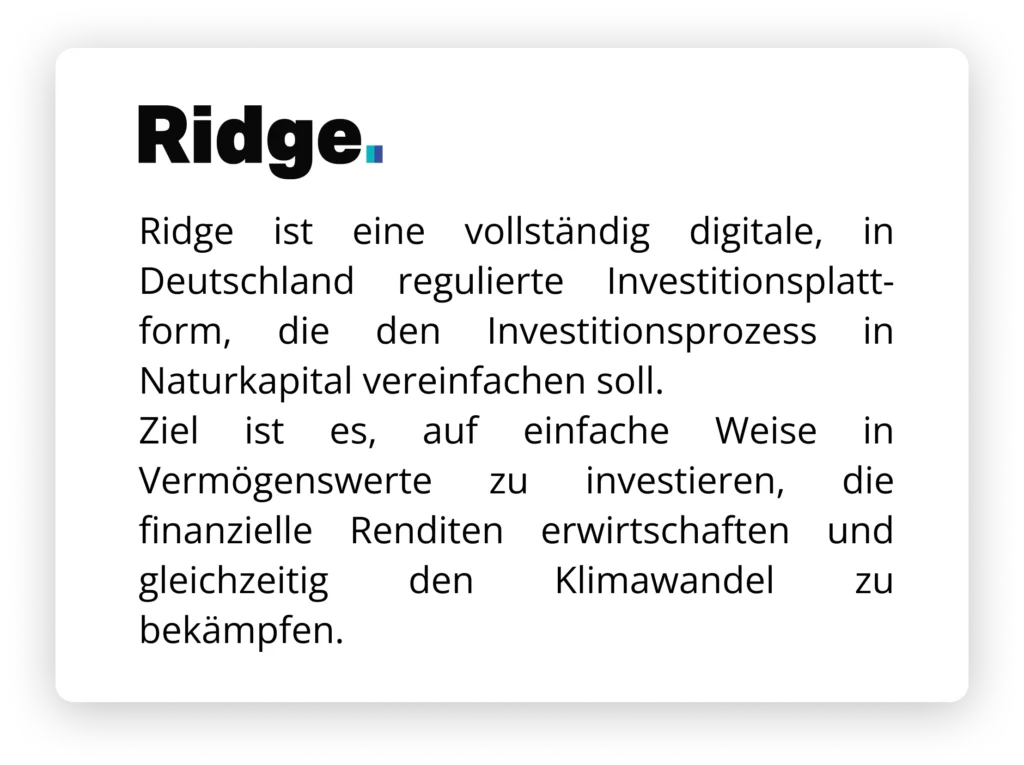 Kurzbeschreibung des Unternehmens Ridge